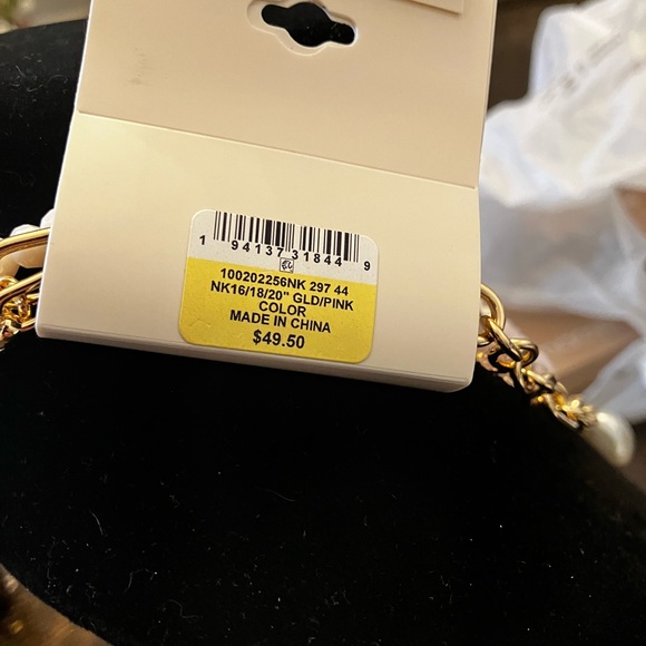 Chic Gold and Blue Beaded Necklace by 0N 34th multi layer all in one. Statement - Picture 9 of 10